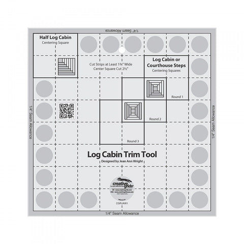 8" Log Cabin Trim Tool, Non-Slip Quilt Ruler from Creative Grids, #CGRJAW1