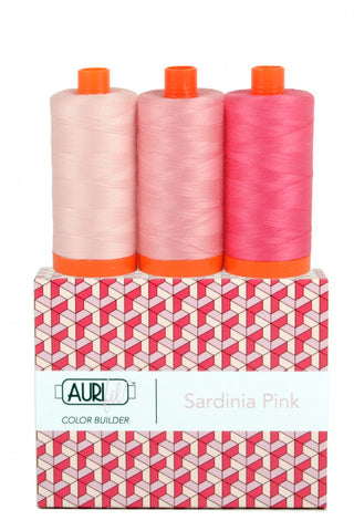 AURIFIL Sardinia Pink Thread Collection 50wt 3 Large Spools AC50CP3-001