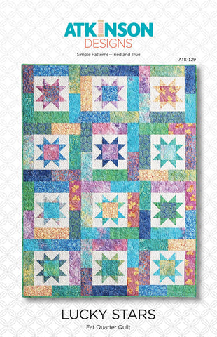 LUCKY STARS Quilt Pattern, Atkinson Designs Fat Quarter Quilt ATK-129