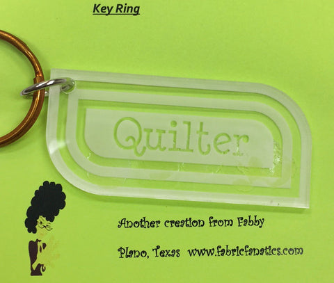 Acrylic QUILTER Keyring/Keychain, Key Chain from Fabric Fanatics