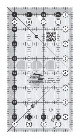 4-1/2" x 8-1/2" Turn-a-Round Non-Slip Quilt Ruler from Creative Grids, #CGR48