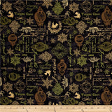 Christmas in Bloom Fat Quarter Crystals, Wilmington, 100% Cotton Q540-416-540