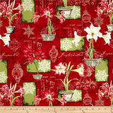 Christmas in Bloom Fat Quarter Crystals, Wilmington, 100% Cotton Q540-416-540