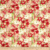 Christmas in Bloom Fat Quarter Crystals, Wilmington, 100% Cotton Q540-416-540