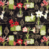 Christmas in Bloom Fat Quarter Crystals, Wilmington, 100% Cotton Q540-416-540