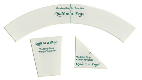 Double Wedding Ring Templates, 2013 Quilt in a Day ruler, includes arc, corner, & wedge