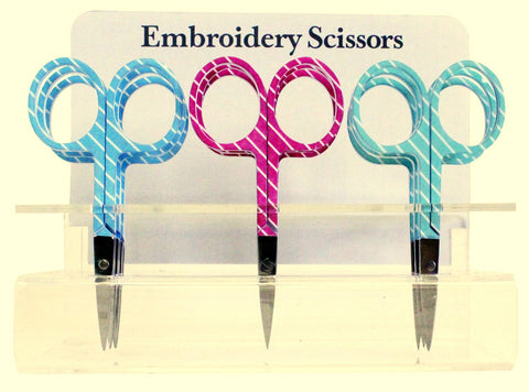 Assorted Stripe Embroidery Scissors, 3.75" blade  #6340-21