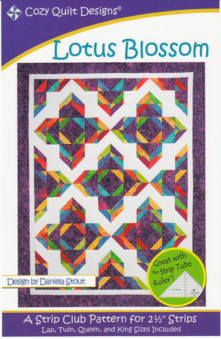 Lotus Blossom: A Strip Pattern for 2 1/2" Strips by Cozy Quilt Designs # CQD01045