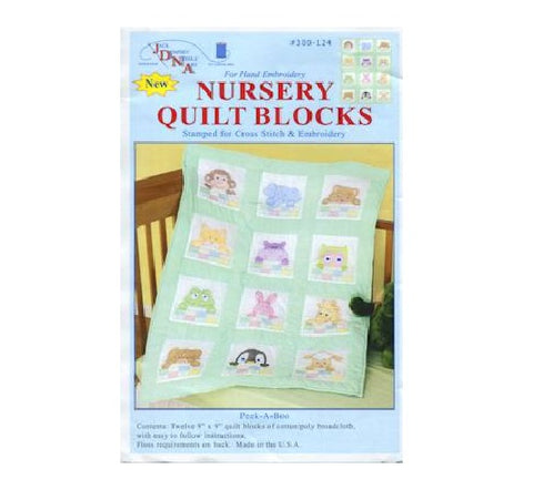 Peek-A-Boo Nursery Quilt Blocks, pkg of 12 Jack Dempsey Embroidery #300-124