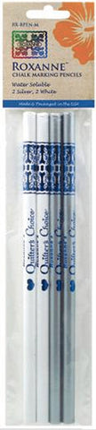 Quilter's Choice Chalk Marking Pencils, 2 Silver & 2 White by Roxanne RX-BPEN-M