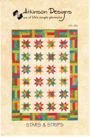 STARS & STRIPS Quilt Pattern, Atkinson Designs Quilt ATK139
