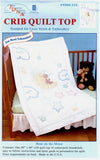 Bear on the Moon Crib Quilt Top, Jack Dempsey Cross Stitch Embroidery #4060-113