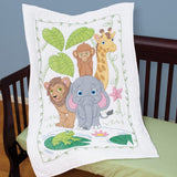 Jungle Crib Quilt Top, Jack Dempsey Cross Stitch Embroidery #4060-548