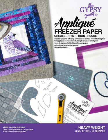 Gypsy Quilter Applique Freezer Paper Sheets, 8 1/2 x 11", 50 Sheets