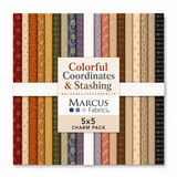 Colorful Coordinates & Stashing by Marcus Fabrics - 5x5 Charm Pack (42 Cuts)