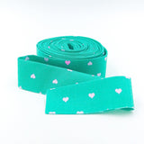 Quilt Binding Tula Pink Besties Unconditional Love Hearts Meadow Green Single Fold 1 1/4" Wide