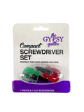 Compact Screwdriver Set Assorted Colors, The Gypsy Quilter TGQ132