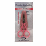 Pink Victorian Embroidery Scissors with Leather Sheath, Tool Tron 00341, 3.5"