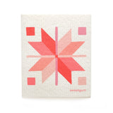 Bundle of 3 Swedish Dishcloths: Quilt Stars Yellow, Blue & Pink