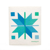 Bundle of 3 Swedish Dishcloths: Quilt Stars Yellow, Blue & Pink