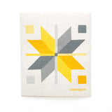 Bundle of 3 Swedish Dishcloths: Quilt Stars Yellow, Blue & Pink