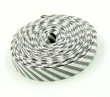 Double Fold Bias Tape Gray & White Stripe 1/2" Wide Binding