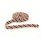 Double Fold Bias Tape 1/2'' Black & Orange Stripe Binding