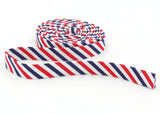 Double Fold Bias Tape 1/2'' Red White & Blue Patriotic Stripe Binding