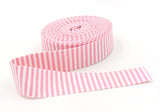 Quilt Binding Peony Pink & White 1/8'' Stripe 1 1/4" Single Fold