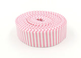 Quilt Binding Peony Pink & White 1/8'' Stripe 1 1/4" Single Fold