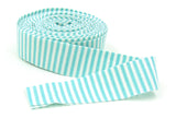 Quilt Binding Aqua and White 1/8'' Stripe 1 1/4" Single Fold