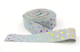 Quilt Binding Hexy Rainbow Dove Gray 1 1/4" Single Fold