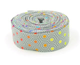 Quilt Binding Hexy Rainbow Dove Gray 1 1/4" Single Fold