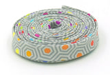 Double Fold Bias Tape 1/2'' Hexy Rainbow Dove Gray Binding