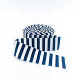 Quilt Binding Navy Blue and White 1/4'' Stripe 1 1/4" Single Fold