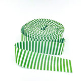 Quilt Binding Clover Green and White 1/8'' Stripe 1 1/4" Single Fold