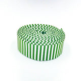 Quilt Binding Clover Green and White 1/8'' Stripe 1 1/4" Single Fold