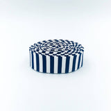 Quilt Binding Navy Blue and White 1/4'' Stripe 1 1/4" Single Fold
