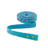 Double Fold Bias Tape 1/2'' Hexy Rainbow Peacock Rainbow Binding