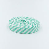 Double Fold Bias Tape Sweet Mint Green & White Stripe Binding