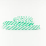 Double Fold Bias Tape Sweet Mint Green & White Stripe Binding