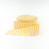 Quilt Binding Mustard Yellow and White 1/8'' Stripe 1 1/4" Single Fold