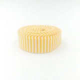 Quilt Binding Mustard Yellow and White 1/8'' Stripe 1 1/4" Single Fold
