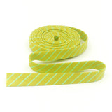 Double Fold Bias Tape 1/2'' Tiny Stripes Moonglow Green Binding