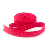 Double Fold Bias Tape 1/2'' Tiny Dots Watermelon Red Binding