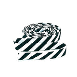 Double Fold 1/2'' Bias Tape 1/4" Black & White Stripe