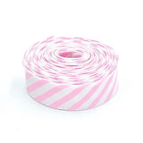 Bias Quilt Binding 1/4" Stripe Pink White 1 1/4" Single Fold