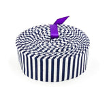 Quilt Binding Navy Blue and White 1/8'' Stripe 1 1/4" Single Fold