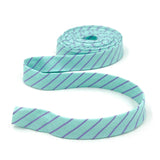 Double Fold Bias Tape 1/2'' Tiny Stripes Misty Aqua Binding
