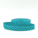 Double Fold Bias Tape 1/2'' True Colors Tiny Stripes Songbird Teal Binding